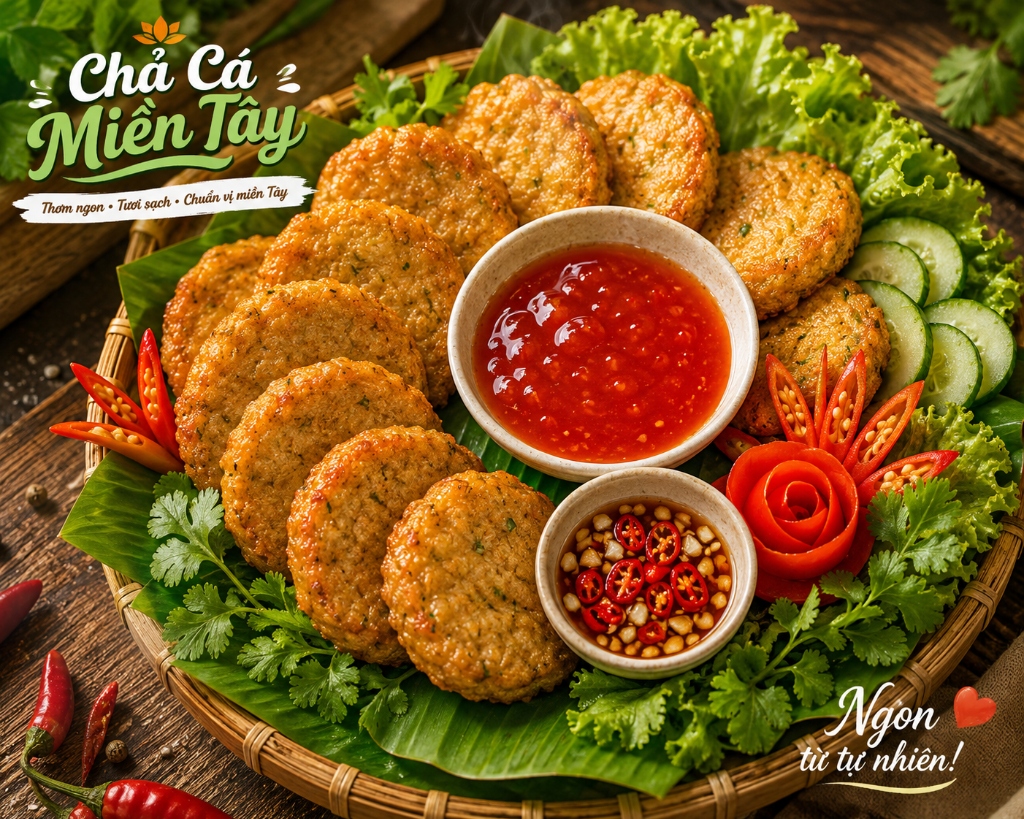 Chả cá chiên và chả cá hấp nguyên chất Miền Tây — chả cá thác lác tươi 100% đóng gói hút chân không